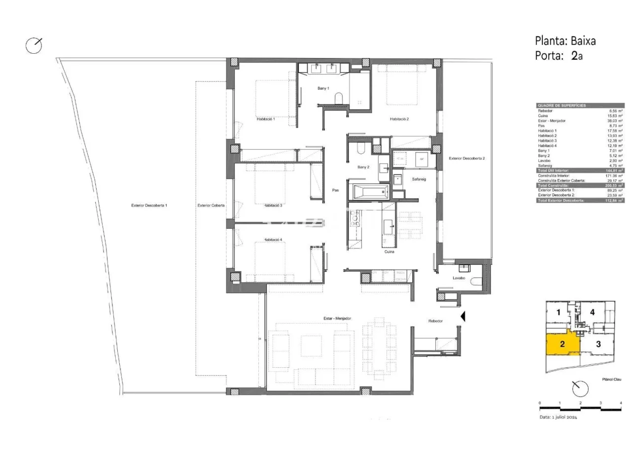 Exclusivo piso de obra nueva con espacio exterior de 142 m² en Sant Gervasi-Galvany