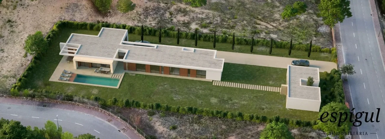 Villa neuve à vendre à Golf Masía Bach de plain-pied de 440 m2, sur un terrain de 1 800 m2