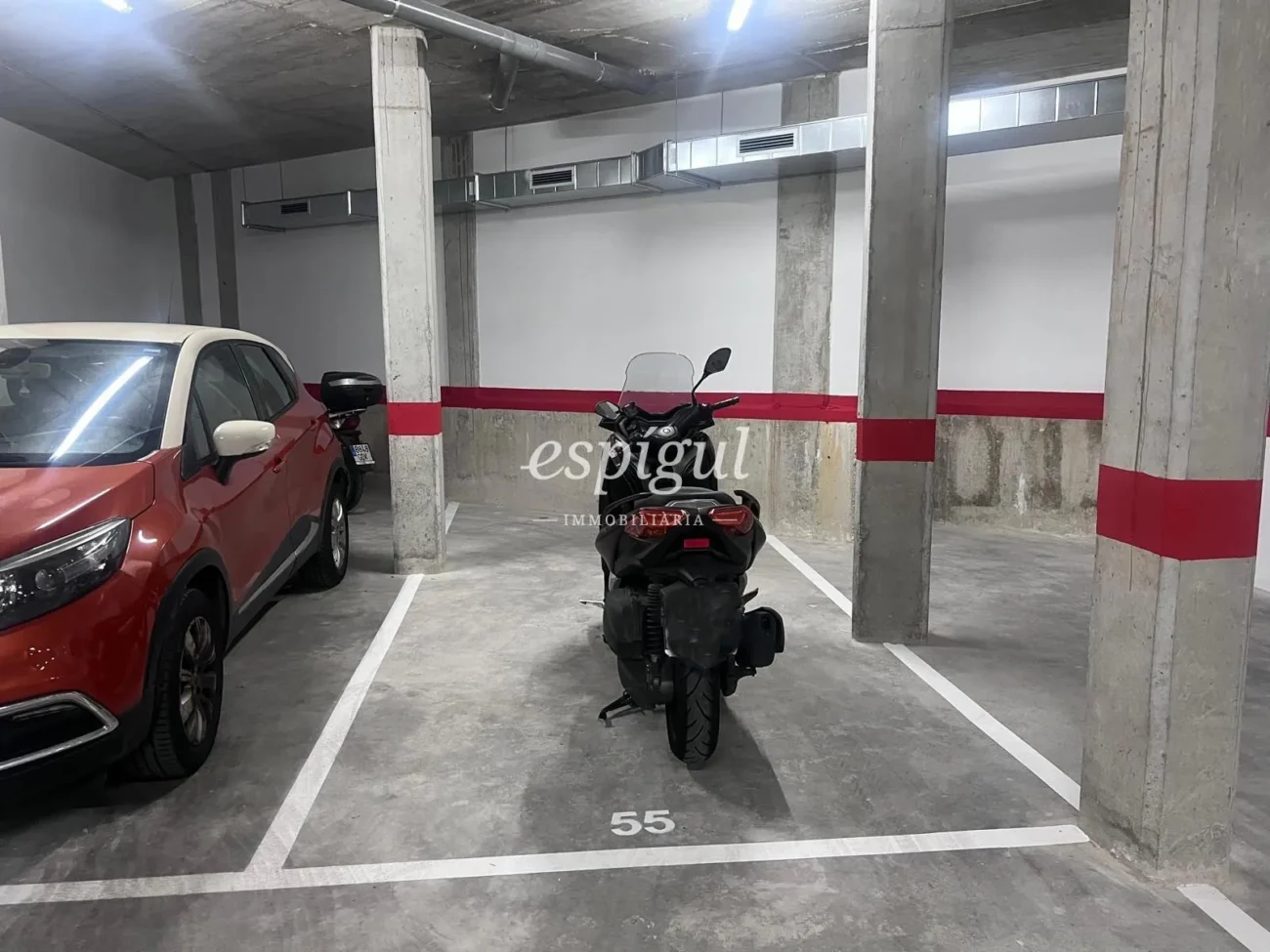 Parking in the center of Fornells de la Selva