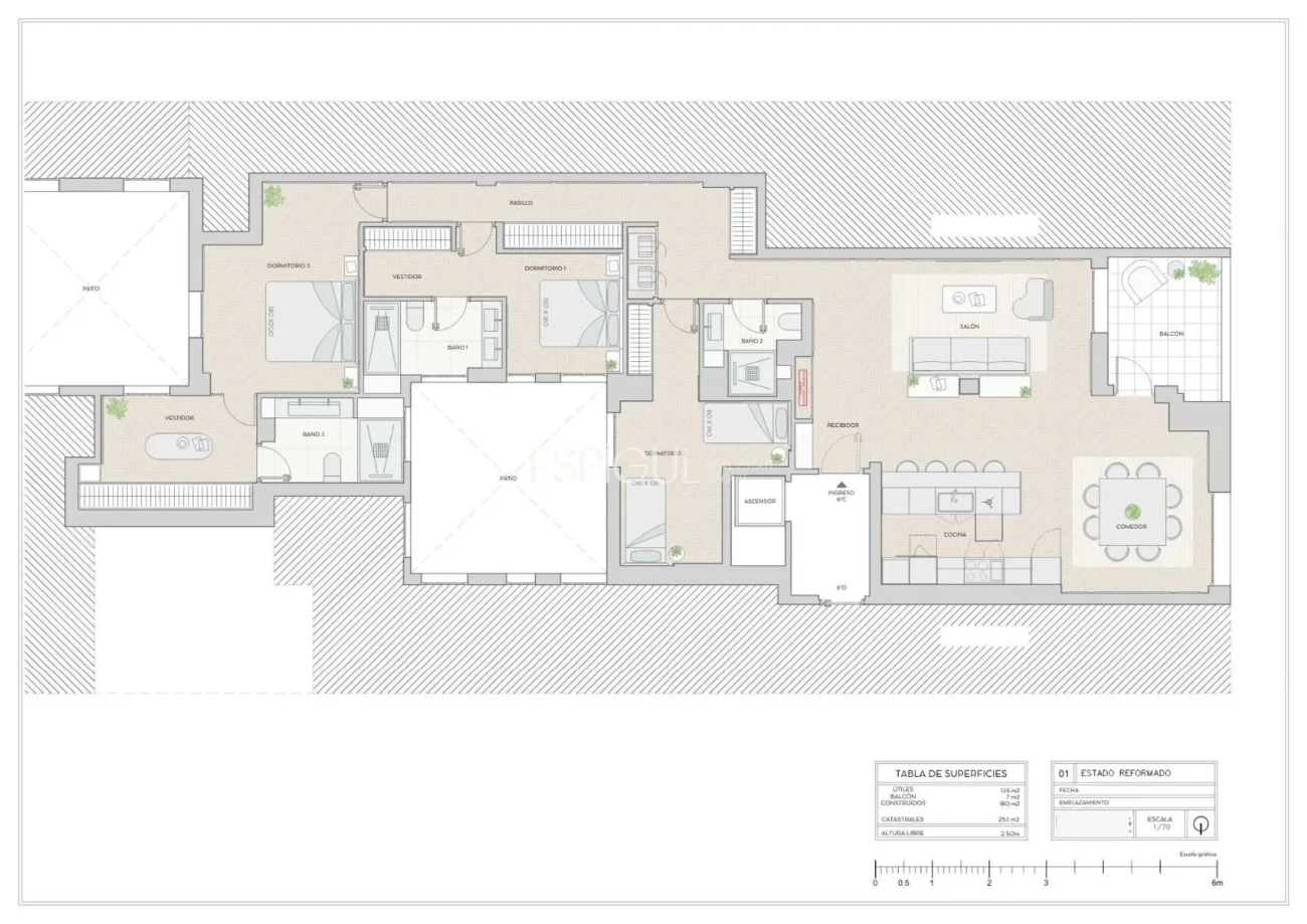 Квартира с отремонтированной террасой на улице Кастельо