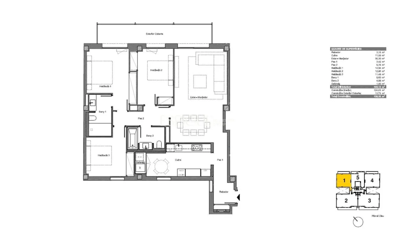 Exclusivo piso de obra nueva con terraza de 14 m² en Sant Gervasi-Galvany