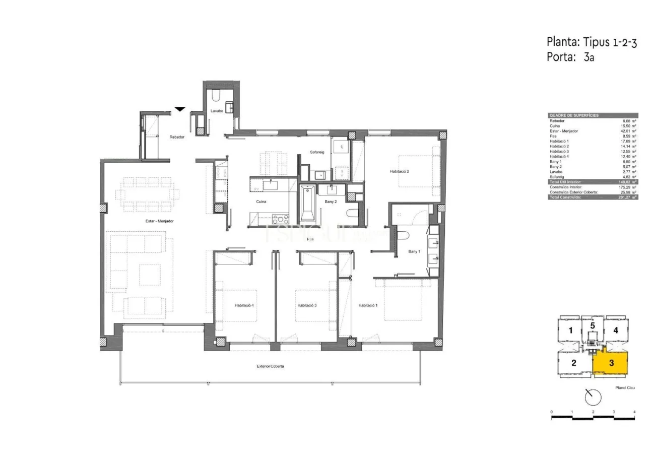 Exclusivo piso de obra nueva con terraza de 26 m² en Sant Gervasi-Galvany