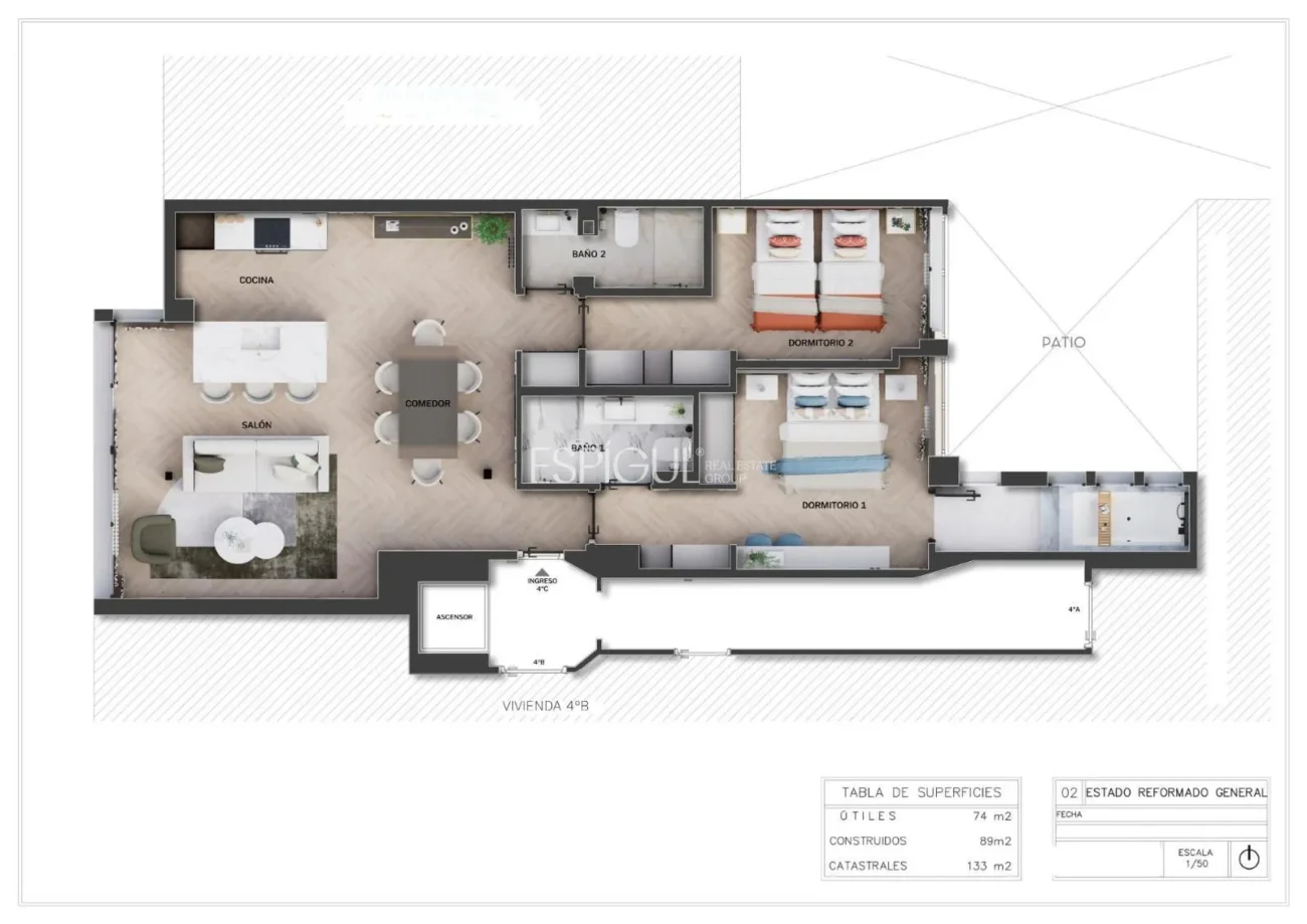 Piso en finca con piscina en Calle General Oraa, Lista