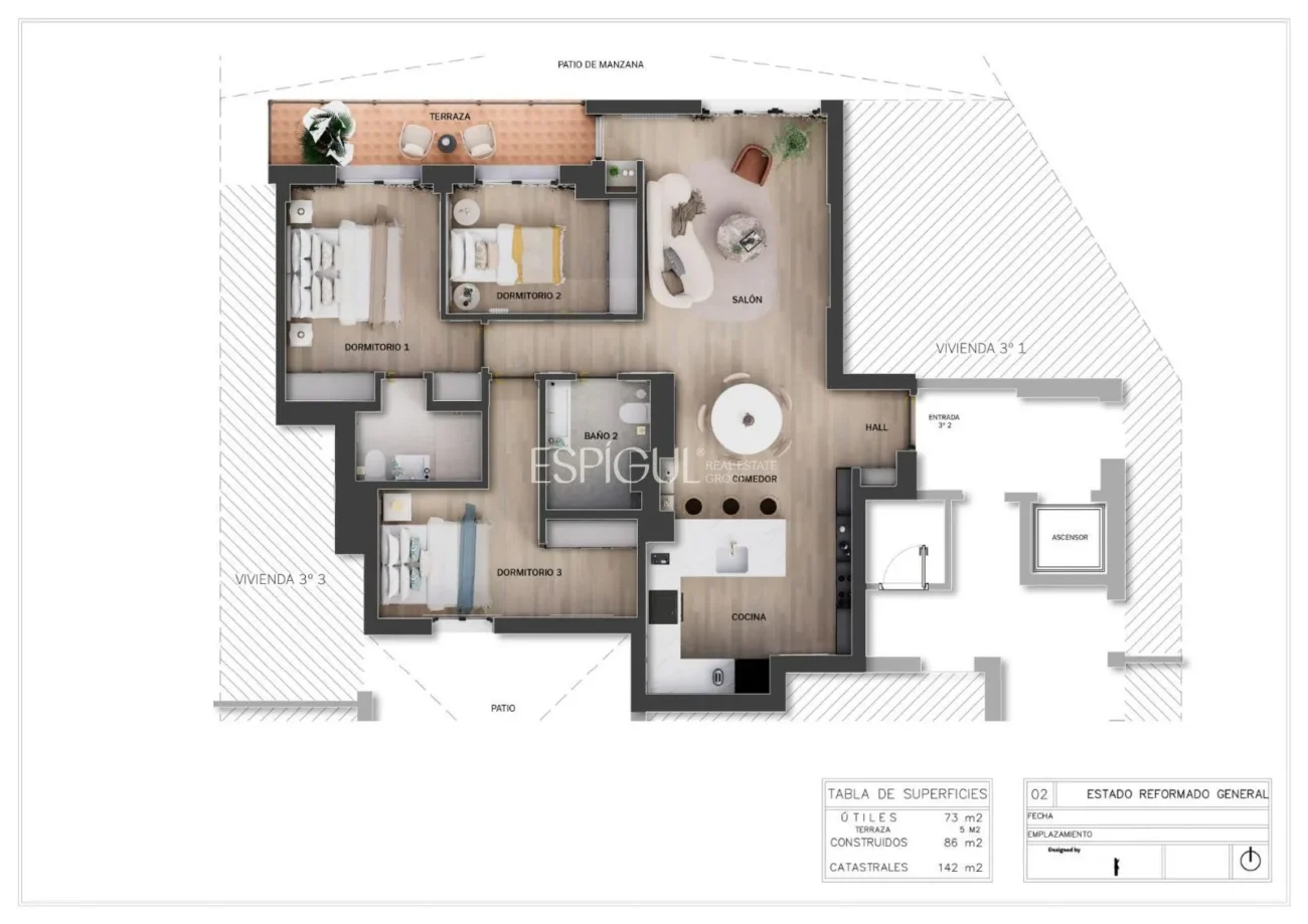 Vivienda de tres dormitorios en Calle Castelló, Barrio de Salamaca