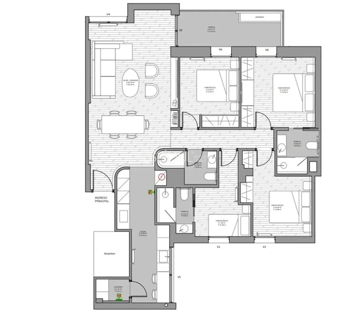 Piso de lujo reformado con terraza en Retiro.