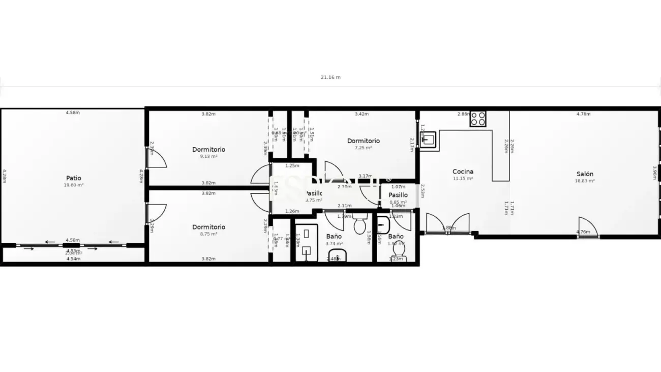 Современная квартира на первом этаже в Паламосе