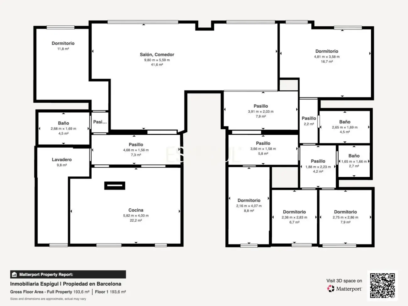 Vivienda larga estancia en el barrio de Les Corts, situada en una finca con zona comunitaria y piscina.
