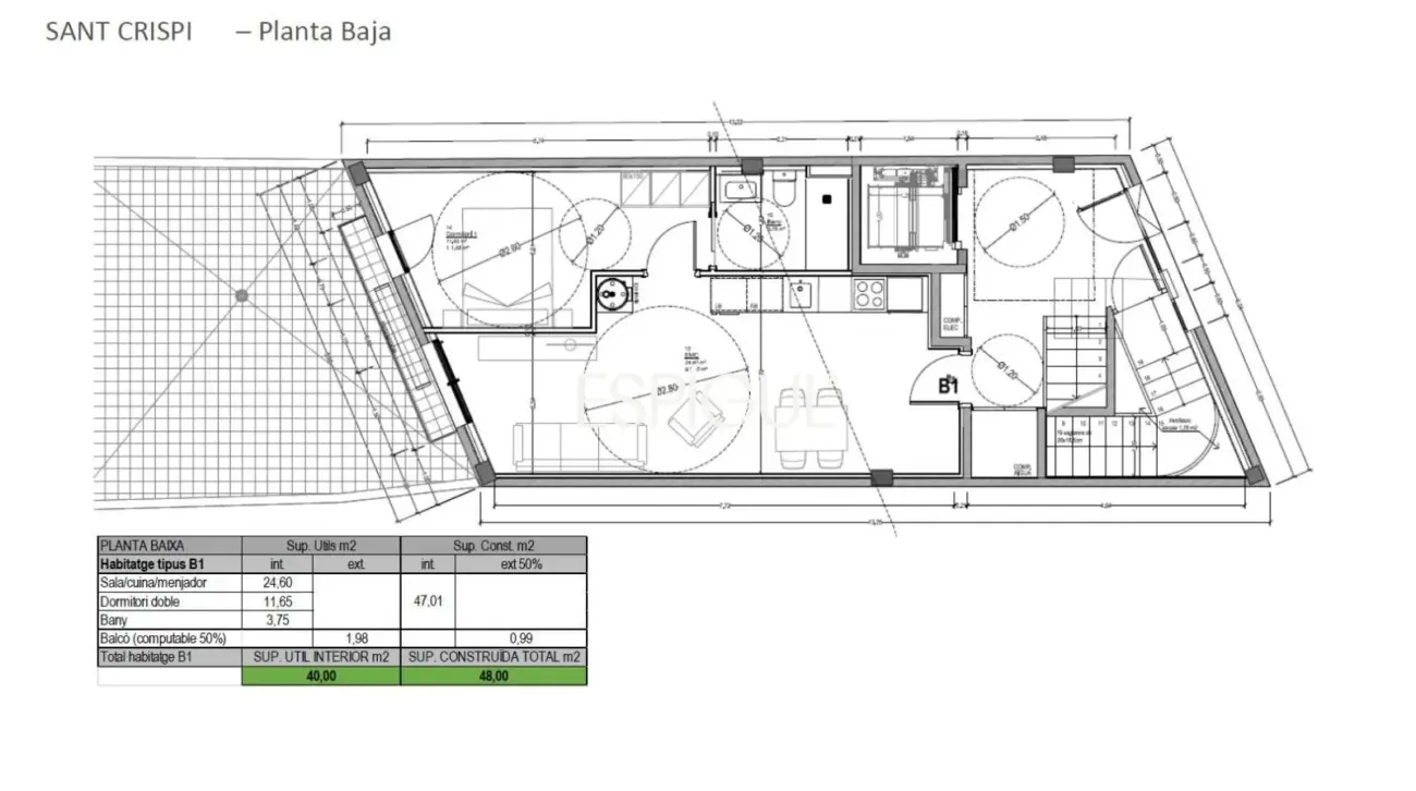Участок на продажу с проектом нового строительства в Орта-и-Гинардо