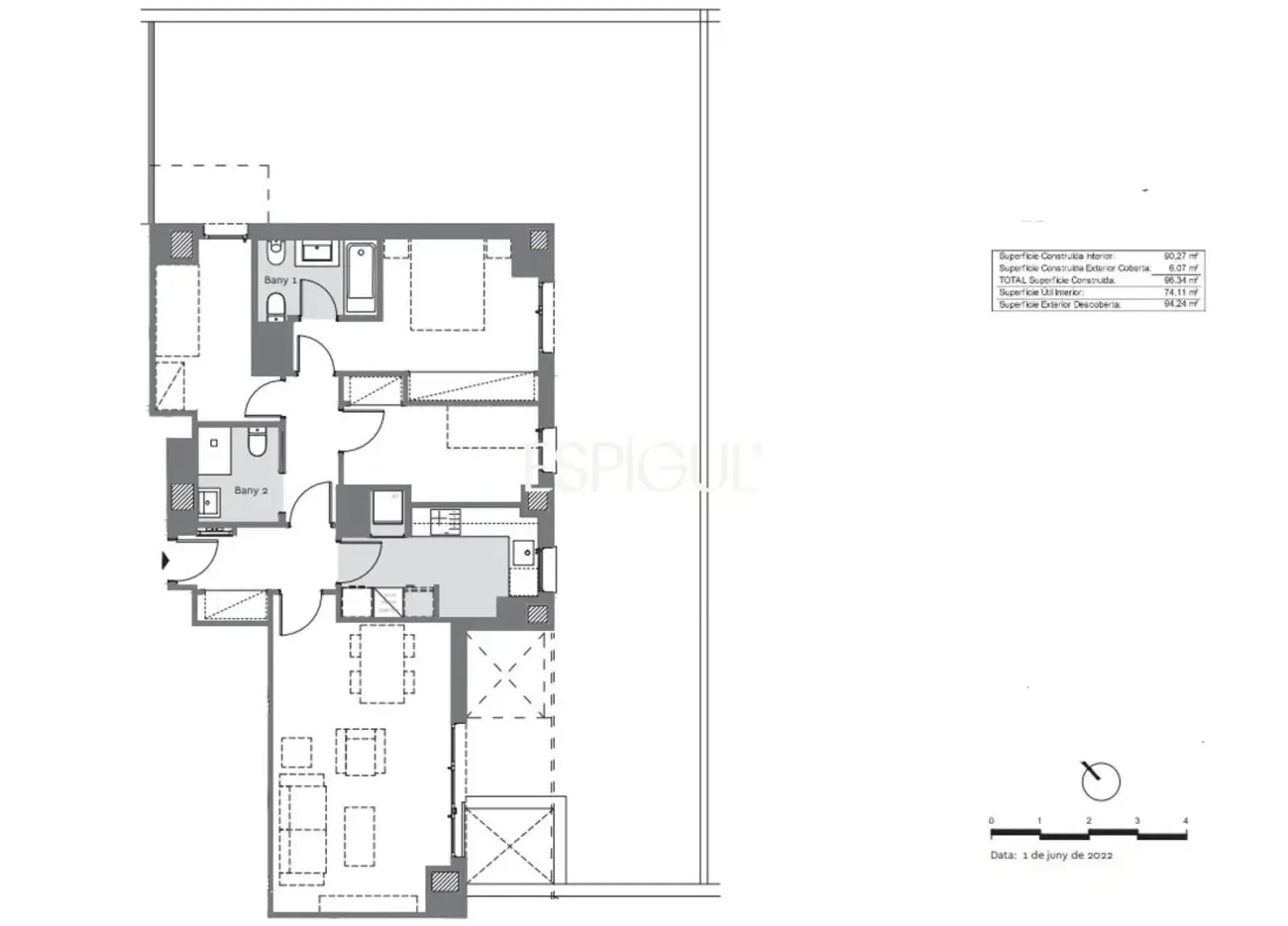 Exclusiva vivienda de obra nueva con gran terraza privada junto al puerto de Badalona