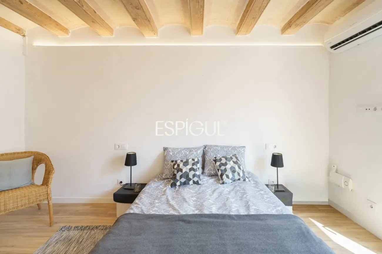Luminoso piso reformado con suite, balcón tranquilo y terraza comunitaria junto a Rambla del Raval