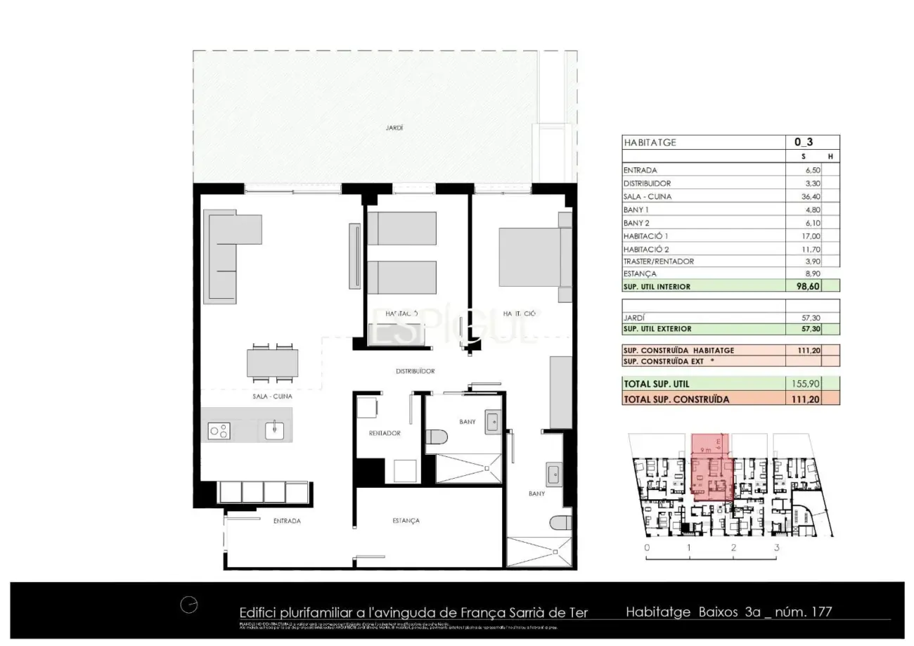 Rez-de-chaussée à vendre avec terrasse à Sarrià de Ter