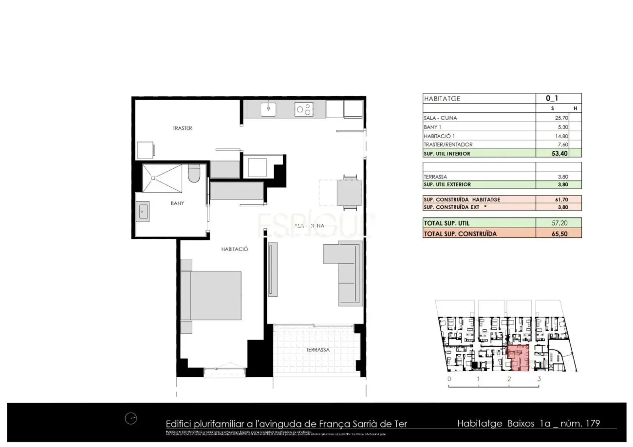 Rez-de-chaussée à vendre avec terrasse à Sarrià de Ter