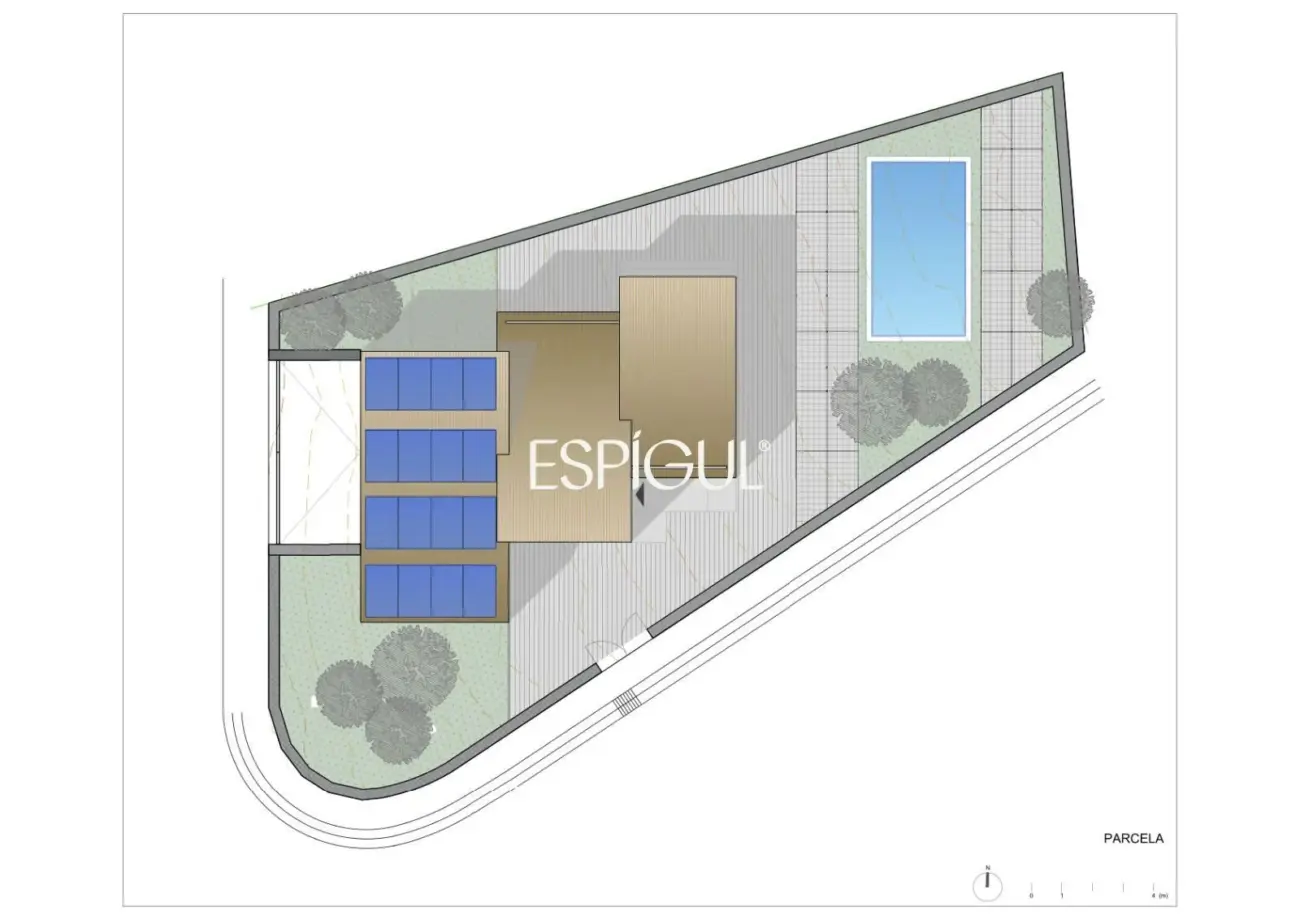 Terreno en venta en Sant Cugat con proyecto y licencia de obra – Unifamiliar de diseño