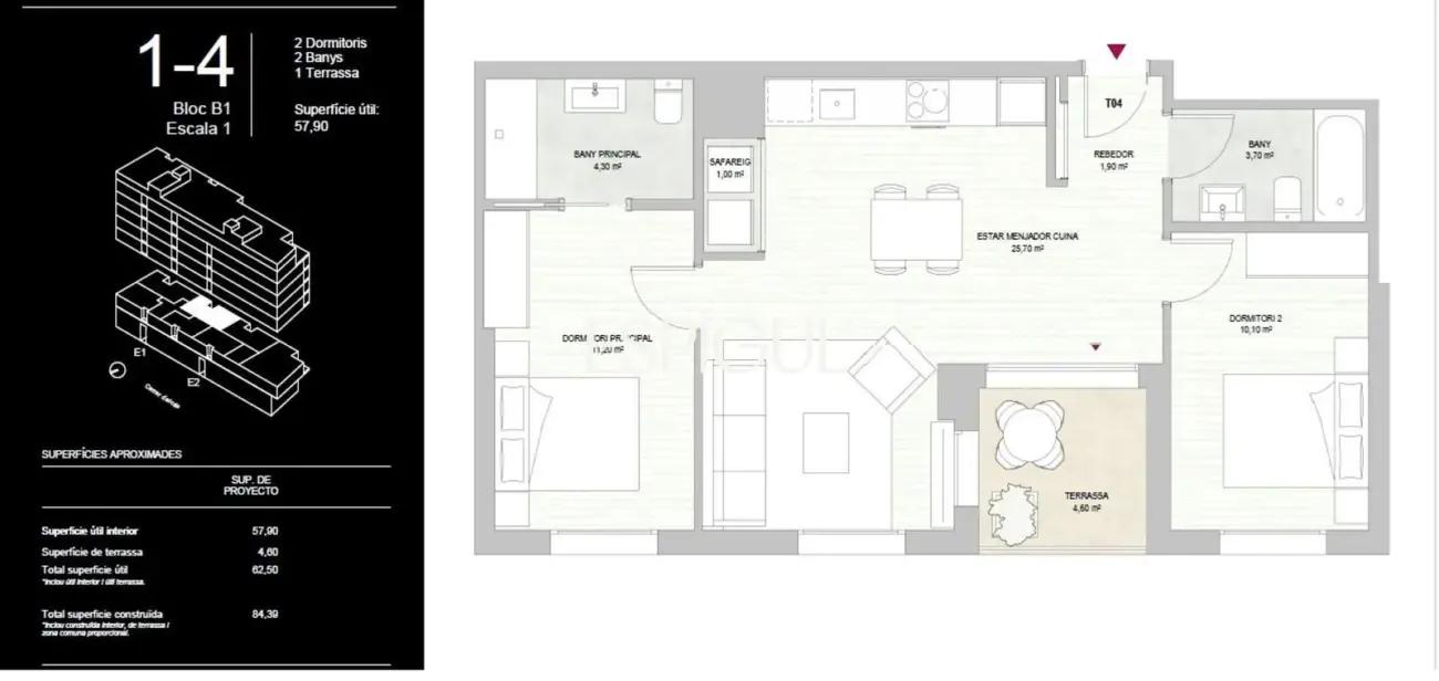 ESPECTACULAR VIVIENDA DE NUEVA CONSTRUCCIÓN CON EXCLUSIVAS ZONAS COMUNITARIAS – 1ª PLANTA