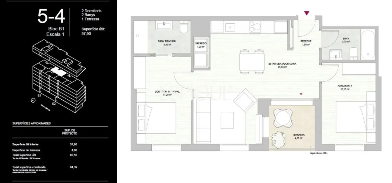 ESPECTACULAR VIVIENDA DE NUEVA CONSTRUCCIÓN CON EXCLUSIVAS ZONAS COMUNITARIAS  – 5ª PLANTA