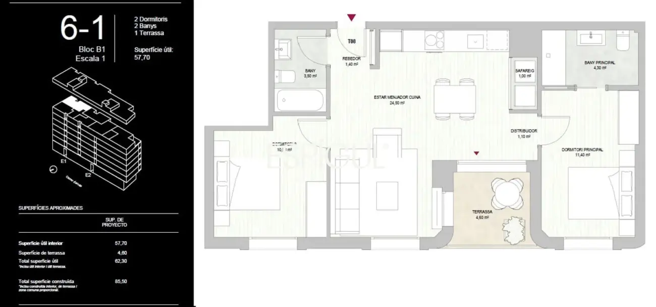 ESPECTACULAR VIVIENDA DE NUEVA CONSTRUCCIÓN CON EXCLUSIVAS ZONAS COMUNITARIAS – 6ª PLANTA