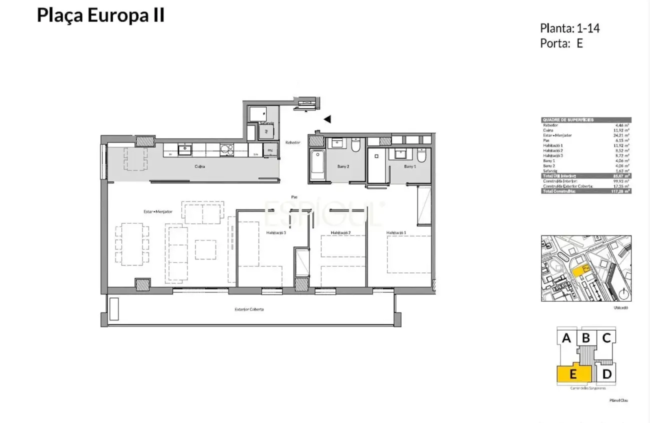 Piso de obra nueva en venta en Plaza Europa, L’Hospitalet de Llobregat