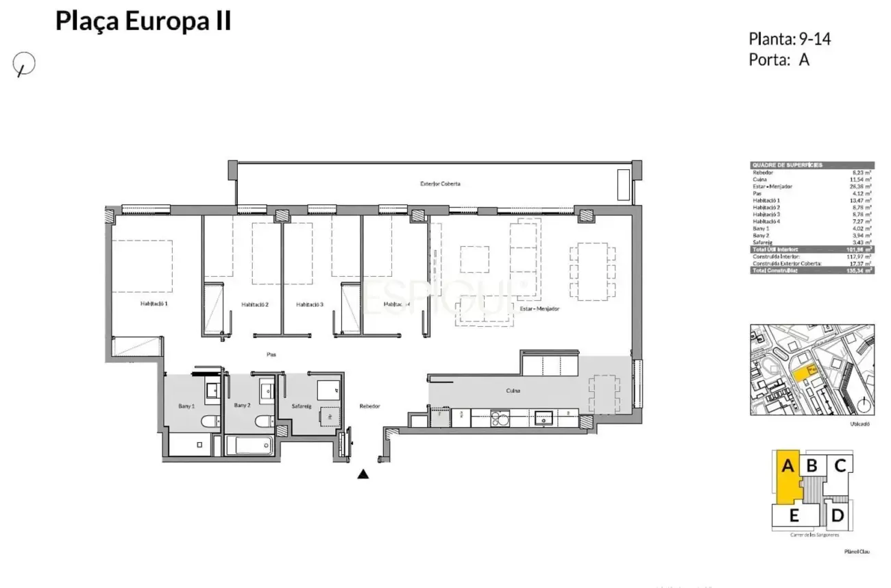Piso de obra nueva en venta en Plaza Europa, L’Hospitalet de Llobregat