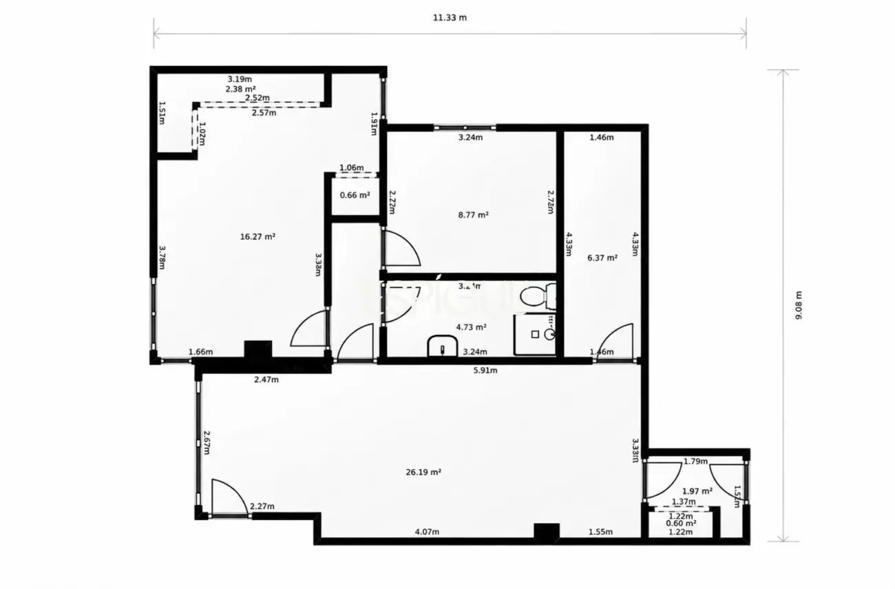 Ático en venta con vistas al Mediterráneo en Poble Sec