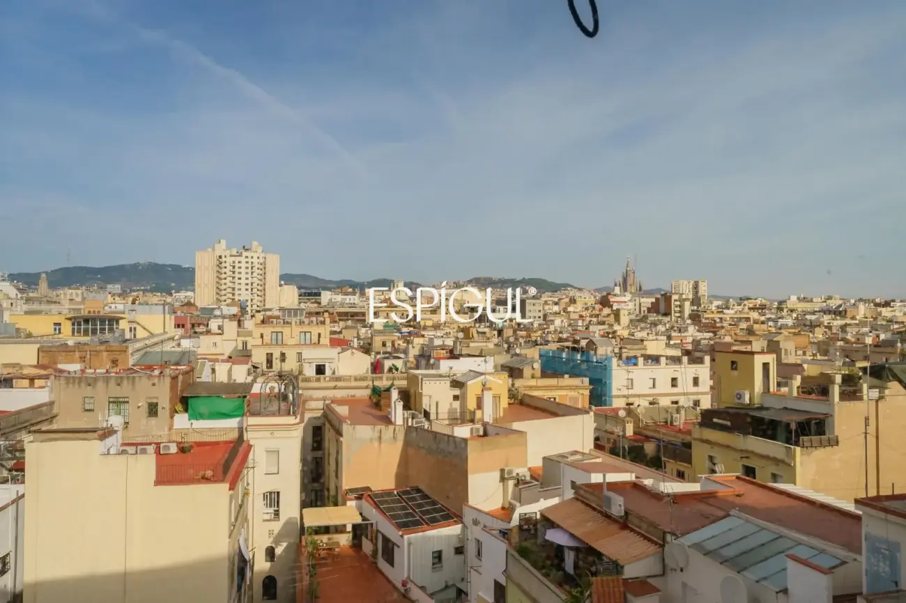 Renovated penthouse with private terrace and sea views in the heart of Barcelona