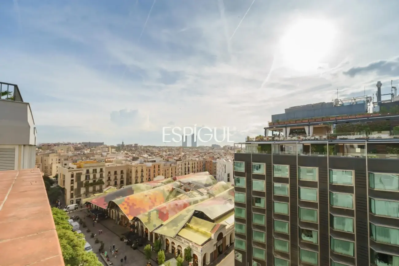 Renovated penthouse with private terrace and sea views in the heart of Barcelona