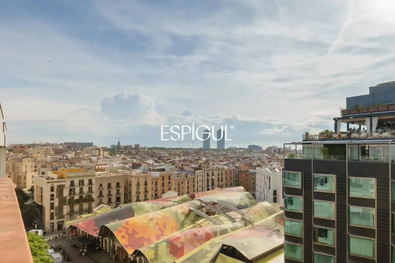 Renovated penthouse with private terrace and sea views in the heart of Barcelona