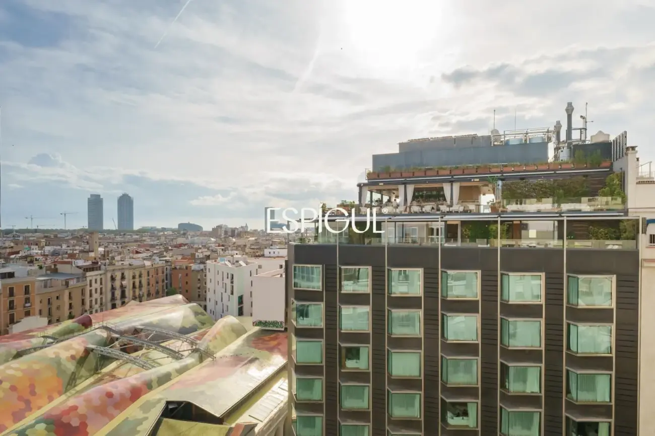 Renovated penthouse with private terrace and sea views in the heart of Barcelona